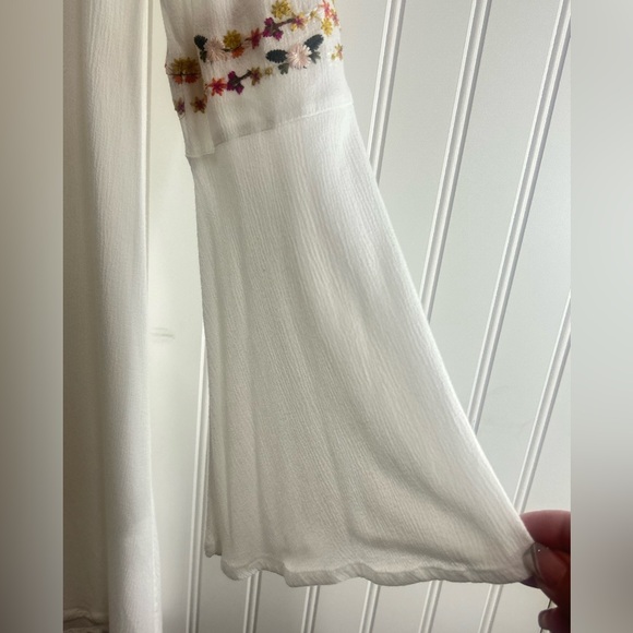 Sugarlips White Embellished Midi Dress with 3/4 Sleeves boho bohemian vacation - Picture 11 of 16